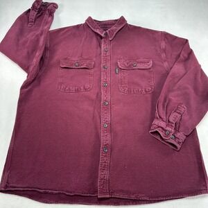 FiveBrother Shirt Mens 3XL Red Chamois Flannel Button Up Long Sleeve Workwear